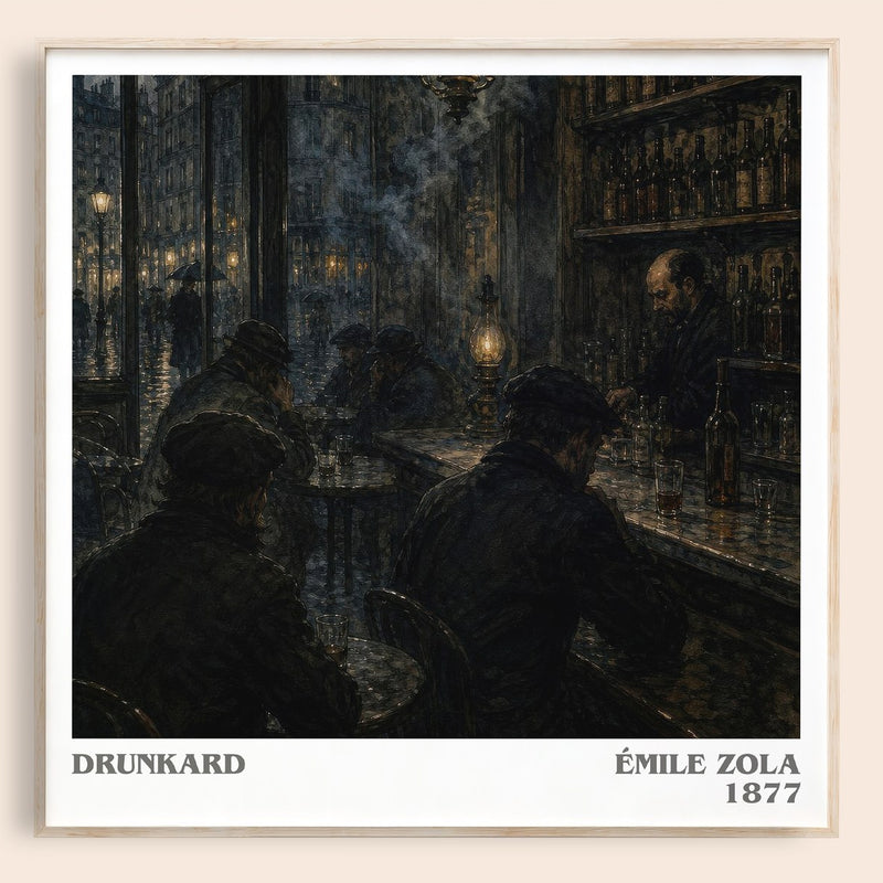 Drunkard literary book poster by Émile Zola – framed literary art print