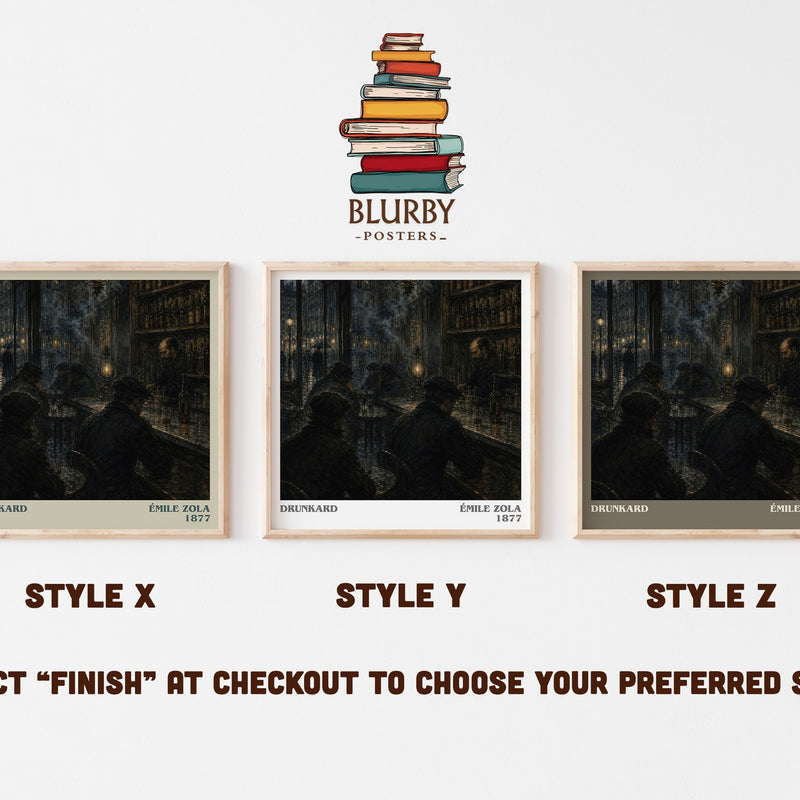 Drunkard literary print in frame leaning in hallway – literary fiction wall art
