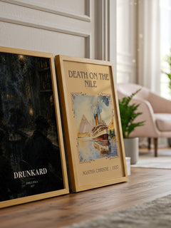 Drunkard watercolour print framed by window – literary home decor