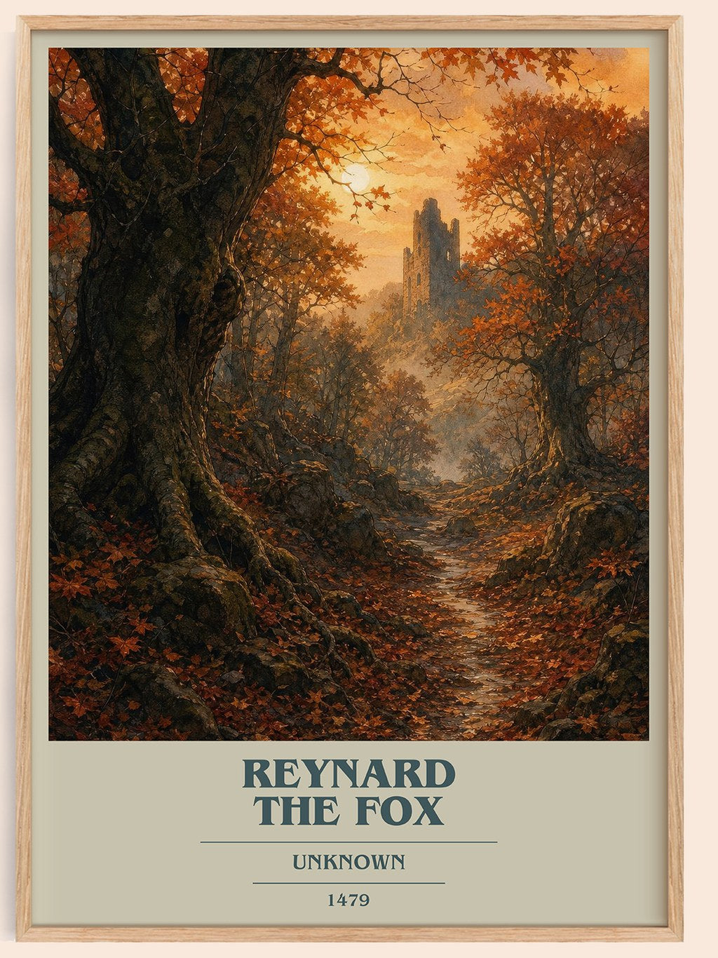 Reynard the Fox book cover book poster by Unknown – framed literary art print