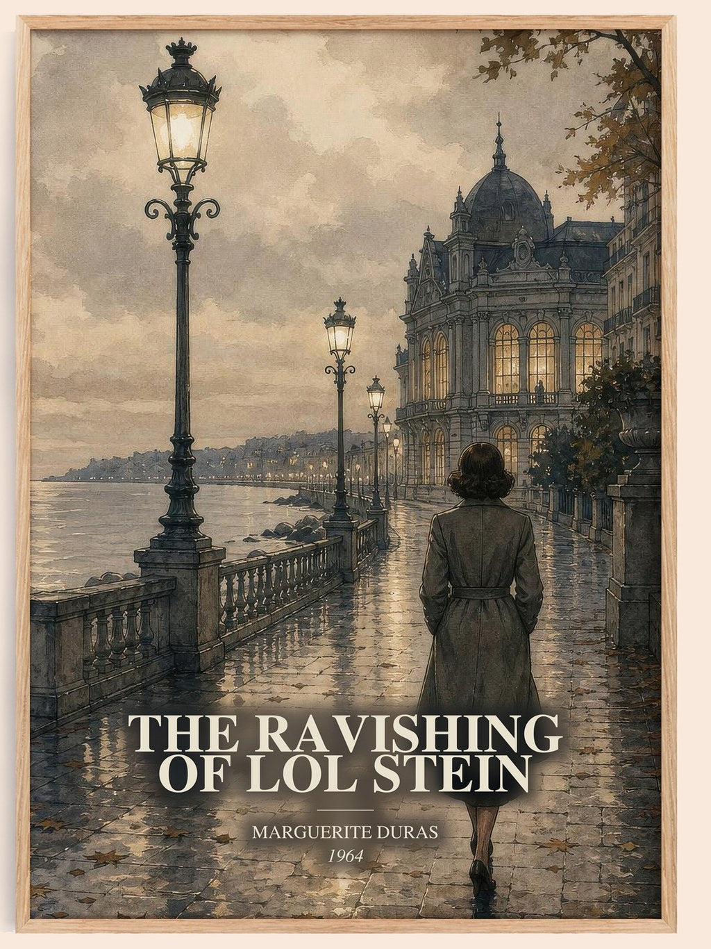 The Ravishing of Lol Stein watercolour book poster by Marguerite Duras – framed literary art print