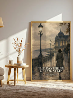 The Ravishing of Lol Stein watercolour print in frame leaning in hallway – literary fiction wall art