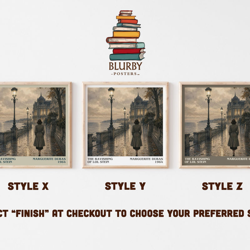 The Ravishing of Lol Stein literary print in frame leaning in hallway – literary fiction wall art