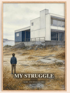 My Struggle watercolour book poster by Karl Ove Knausgård – framed literary art print