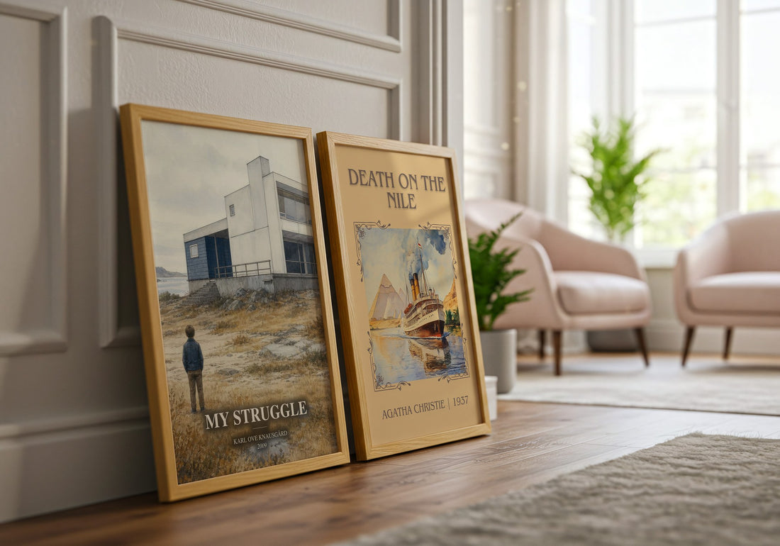 My Struggle watercolour print framed by window – literary home decor