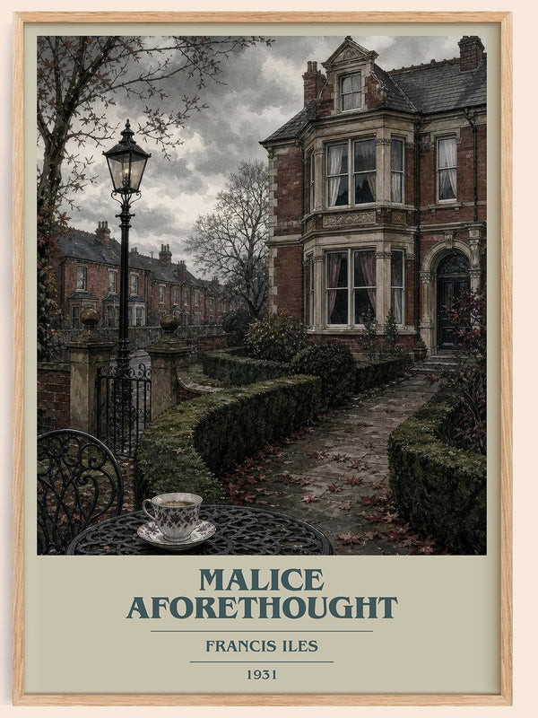 Malice Aforethought book cover book poster by Francis Iles – framed literary art print