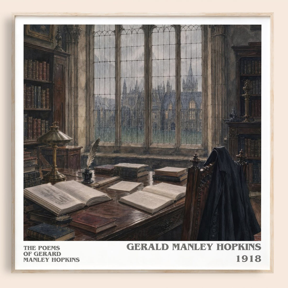 The Poems Of Gerard Manley Hopkins literary book poster by Gerald Manley Hopkins – framed literary art print