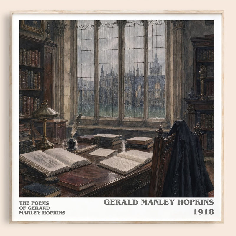 The Poems Of Gerard Manley Hopkins literary book poster by Gerald Manley Hopkins – framed literary art print