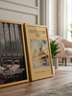 The Poems Of Gerard Manley Hopkins watercolour print framed by window – literary home decor
