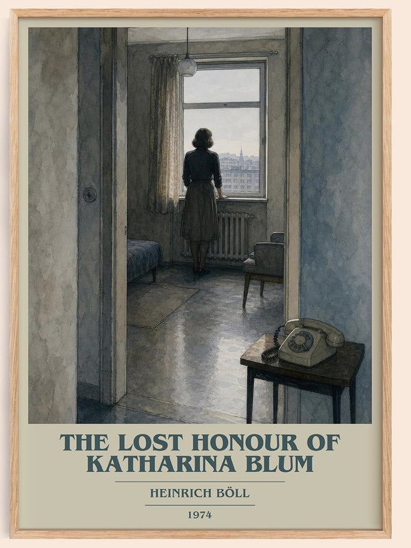 The Lost Honour of Katharina Blum book cover book poster by Heinrich Böll – framed literary art print