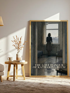 The Lost Honour of Katharina Blum watercolour print in frame leaning in hallway – literary fiction wall art