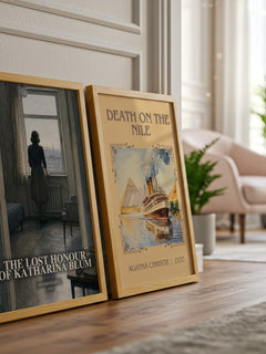 The Lost Honour of Katharina Blum watercolour print framed by window – literary home decor