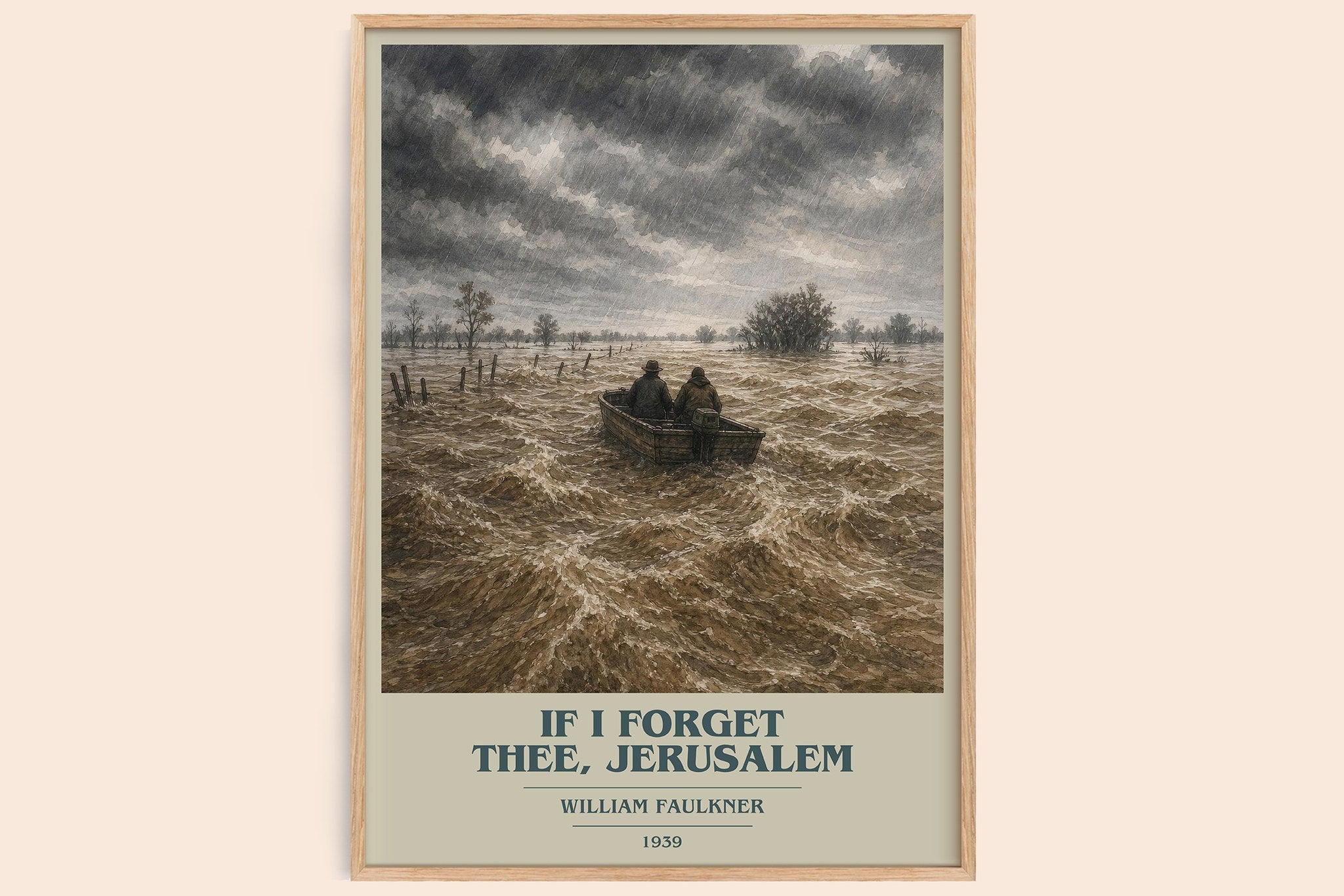 If I Forget Thee, Jerusalem Book Cover Poster by William Faulkner