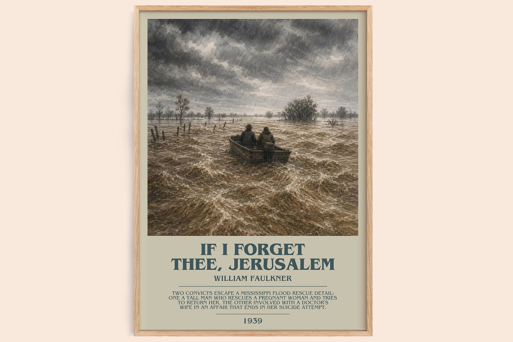 If I Forget Thee, Jerusalem Bookish Wall Art by William Faulkner