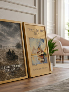 If I Forget Thee, Jerusalem watercolour print framed by window – literary home decor
