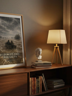 If I Forget Thee, Jerusalem watercolour print on bookshelf – William Faulkner fan gift