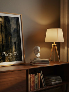Our Lady of the Flowers watercolour print on bookshelf – Jean Genet fan gift