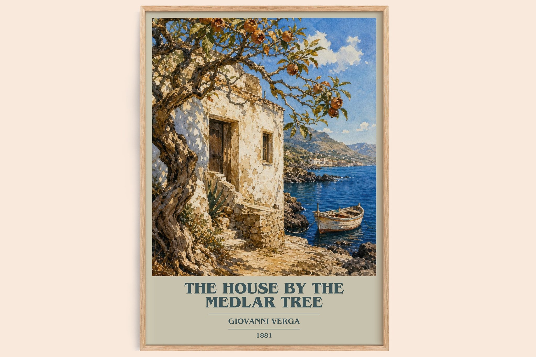 The House by the Medlar Tree Book Cover Poster by Giovanni Verga