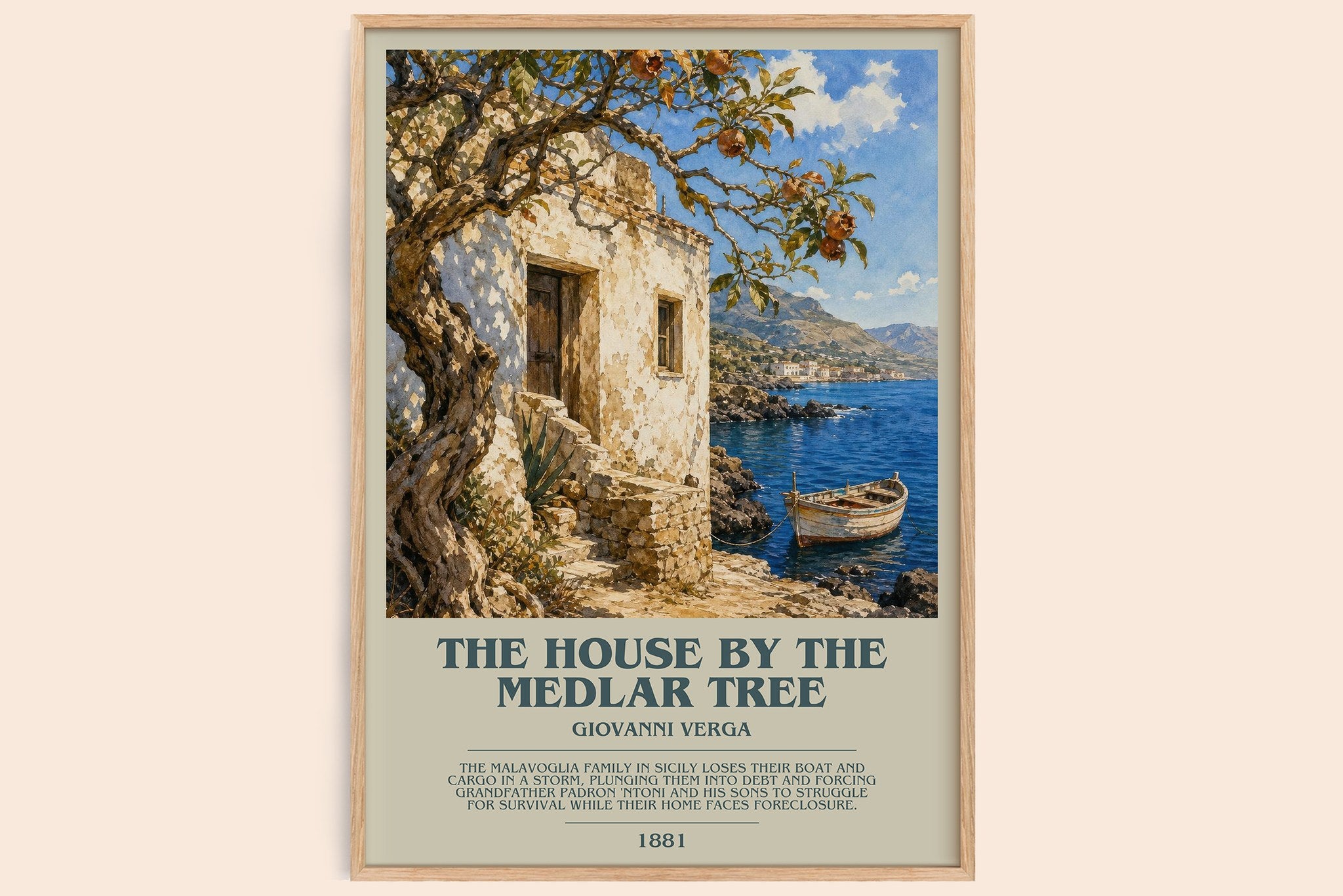 The House by the Medlar Tree Bookish Wall Art by Giovanni Verga