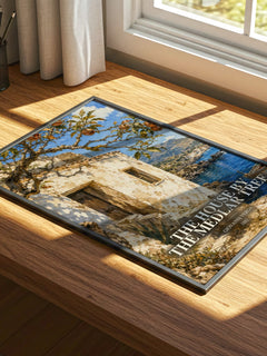 The House by the Medlar Tree watercolour book poster framed on wall – literary fiction wall art