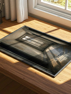 A Void watercolour book poster framed on wall – literary fiction wall art