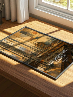 The Periodic Table watercolour book poster framed on wall – memoir wall art