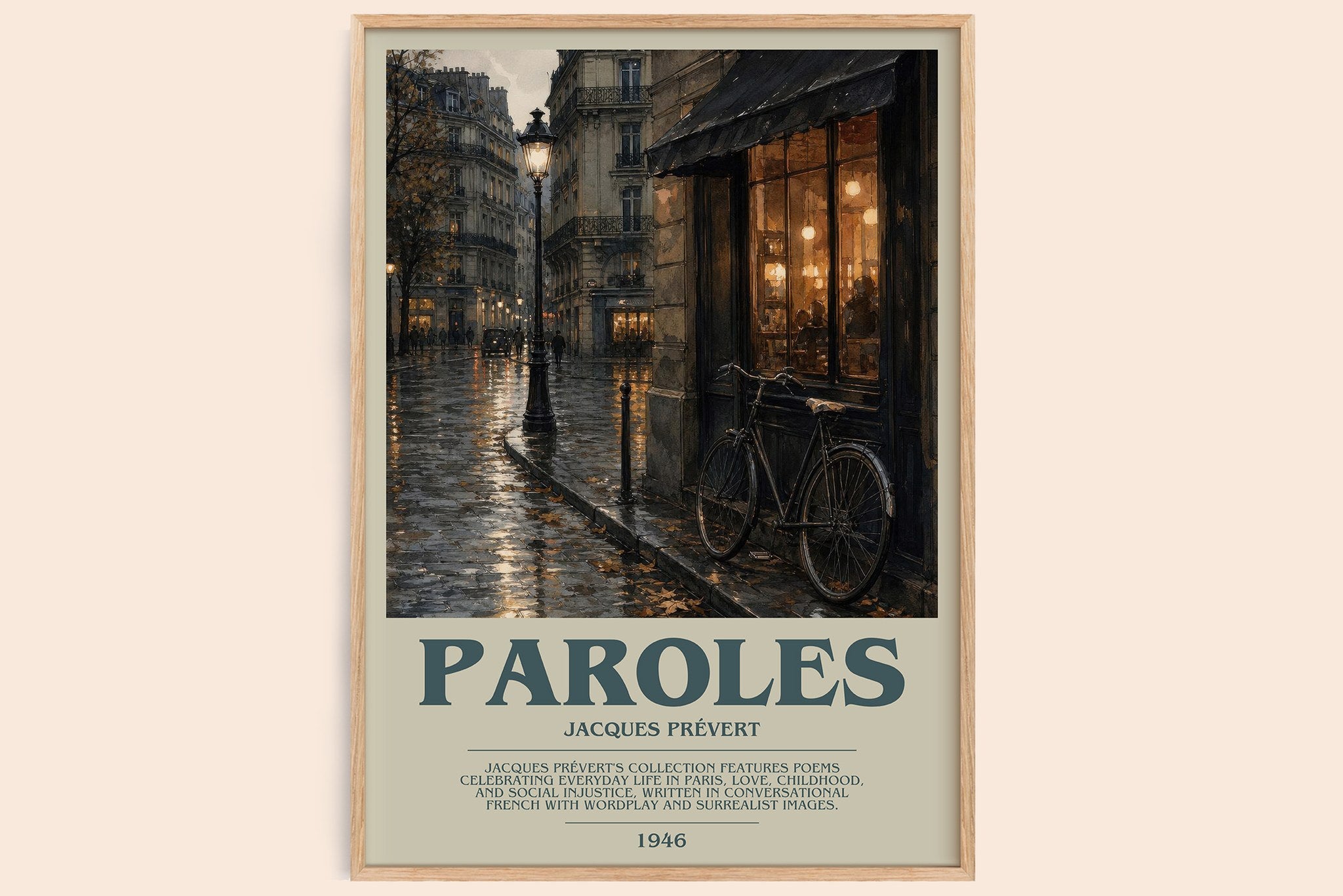 Paroles Bookish Wall Art by Jacques Prévert