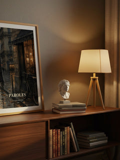 Paroles watercolour print on bookshelf – Jacques Prévert fan gift