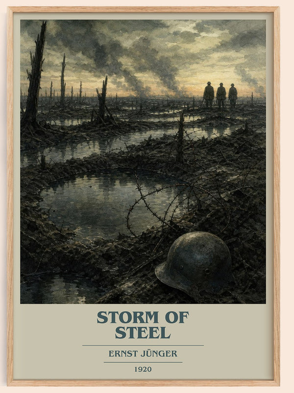 Storm of Steel book cover book poster by Ernst Jünger – framed literary art print