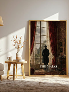 The Maias watercolour print in frame leaning in hallway – classic literature wall art