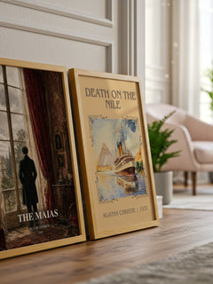 The Maias watercolour print framed by window – literary home decor