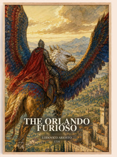 The Orlando Furioso watercolour book poster by Lodovico Ariosto – framed literary art print