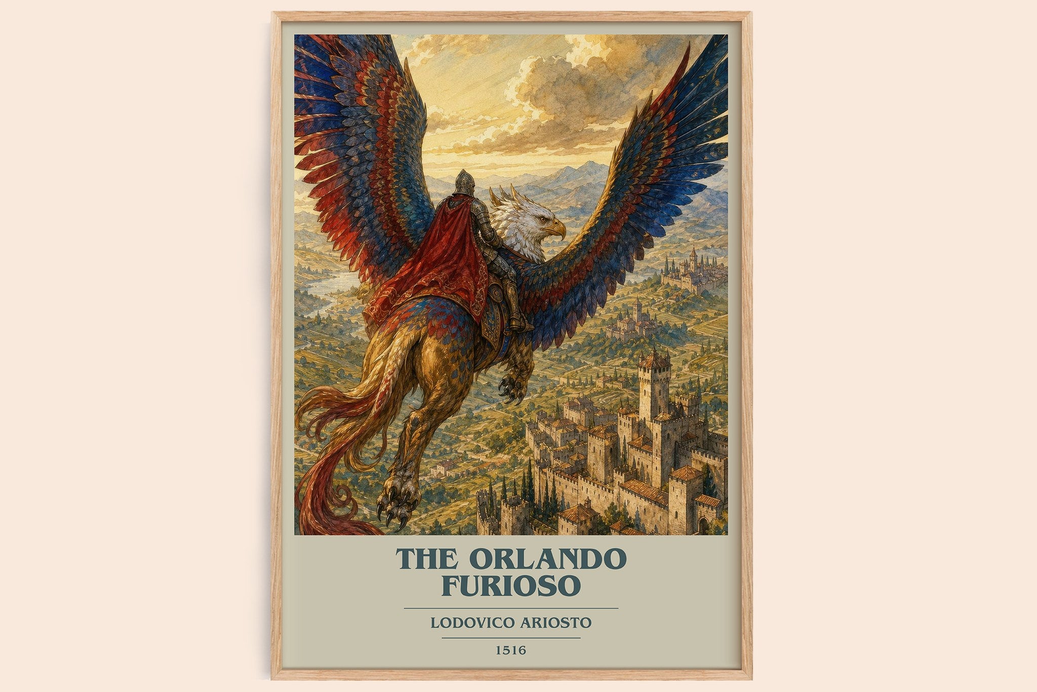The Orlando Furioso Book Cover Poster by Lodovico Ariosto