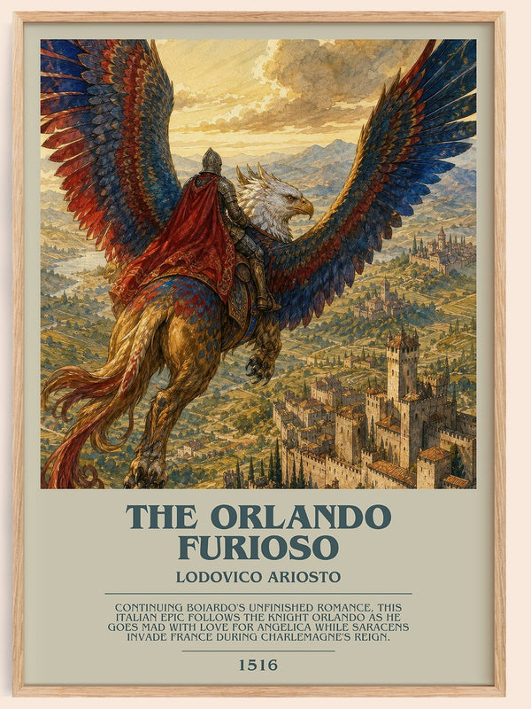The Orlando Furioso Bookish Wall Art by Lodovico Ariosto – framed poster