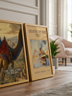 The Orlando Furioso watercolour print framed by window – literary home decor