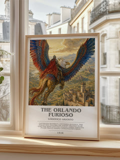 The Orlando Furioso Bookish Wall Art by Lodovico Ariosto – framed print by a bright window