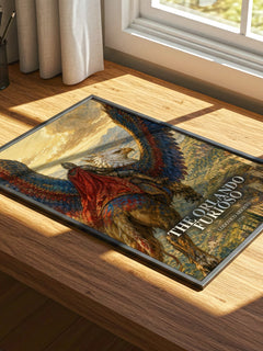 The Orlando Furioso watercolour book poster framed on wall – poetry wall art
