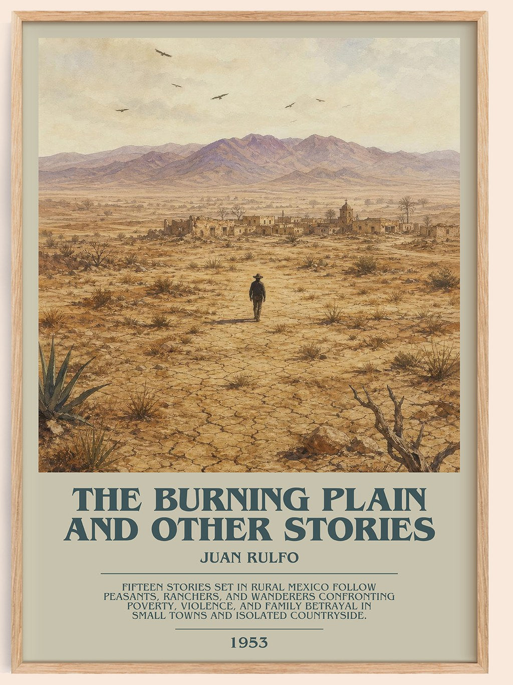 The Burning Plain and Other Stories Bookish Wall Art by Juan Rulfo – framed poster