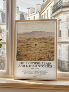 The Burning Plain and Other Stories Bookish Wall Art by Juan Rulfo – framed print by a bright window