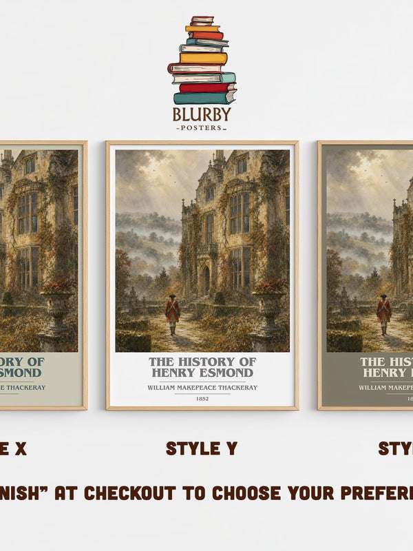 The History Of Henry Esmond book cover print in frame leaning in hallway – historical fiction wall art