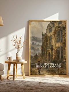 The History Of Henry Esmond watercolour print in frame leaning in hallway – historical fiction wall art