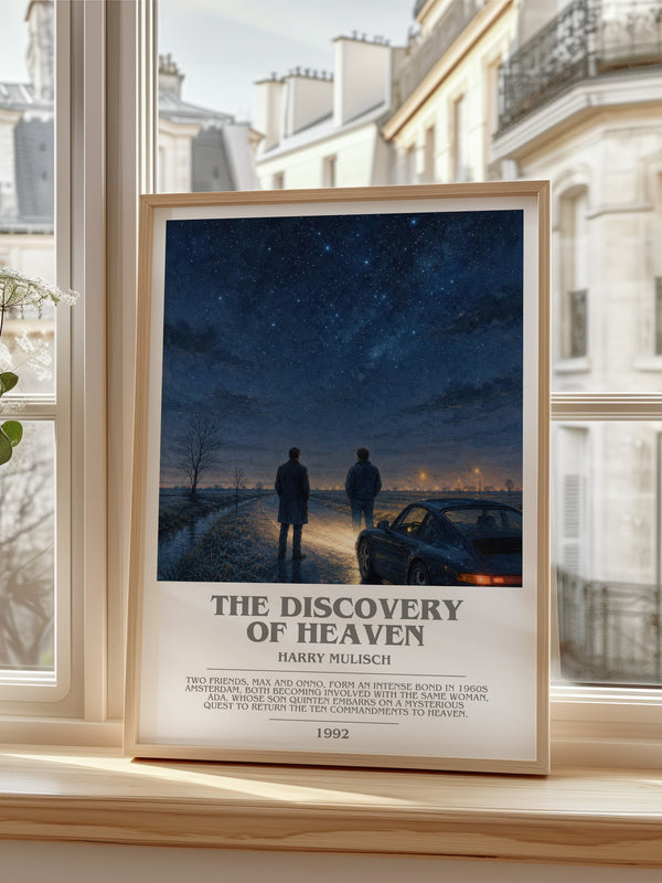 The Discovery of Heaven Bookish Wall Art by Harry Mulisch – framed print by a bright window