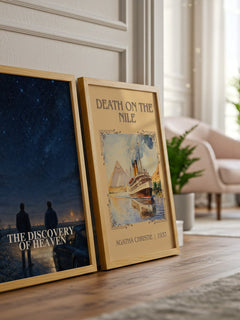 The Discovery of Heaven watercolour print framed by window – literary home decor