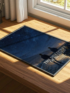 The Discovery of Heaven watercolour book poster framed on wall – literary fiction wall art