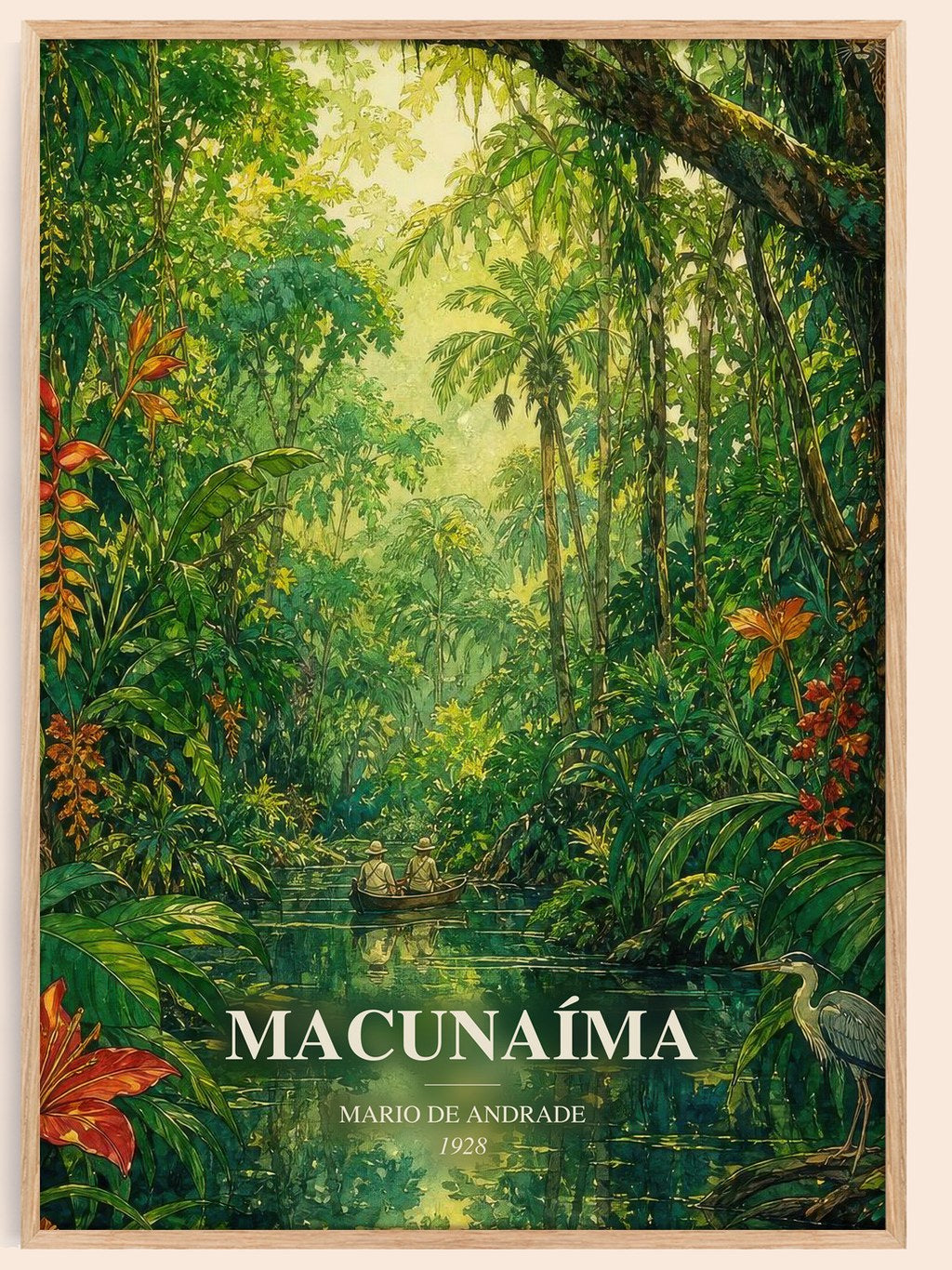 Macunaíma watercolour book poster by Mario de Andrade – framed literary art print