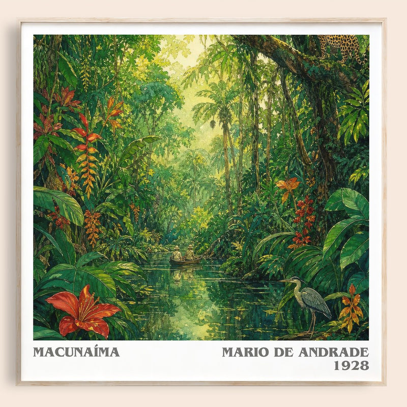 Macunaíma literary book poster by Mario de Andrade – framed literary art print