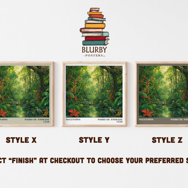 Macunaíma literary print in frame leaning in hallway – literary fiction wall art