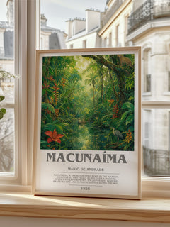 Macunaíma Bookish Wall Art by Mario de Andrade – framed print by a bright window