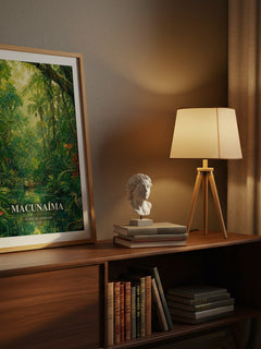 Macunaíma watercolour print on bookshelf – Mario de Andrade fan gift