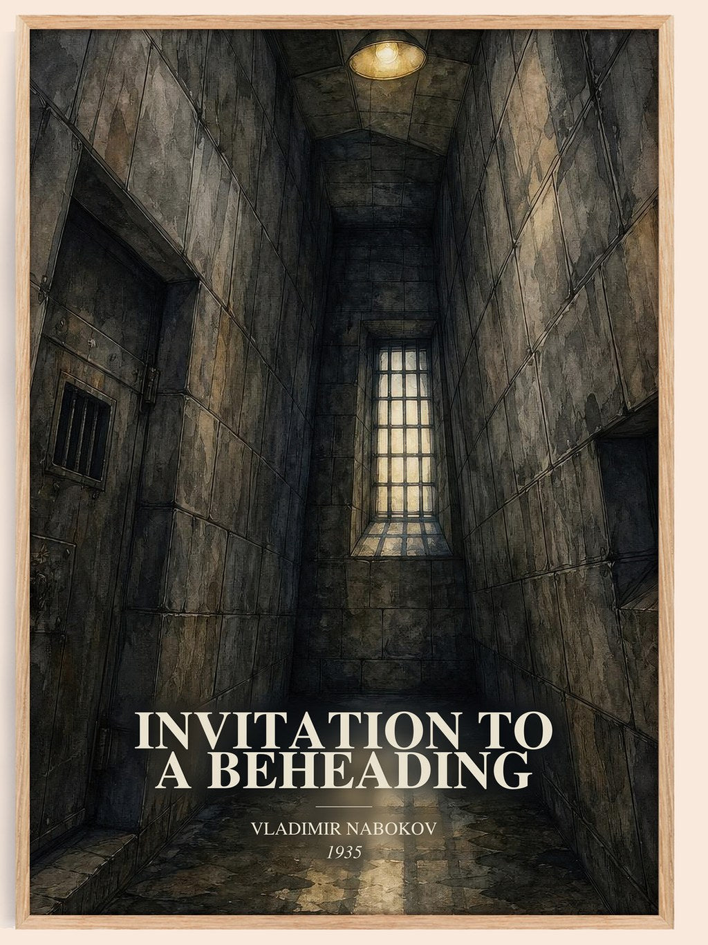 Invitation To A Beheading watercolour book poster by Vladimir Nabokov – framed literary art print